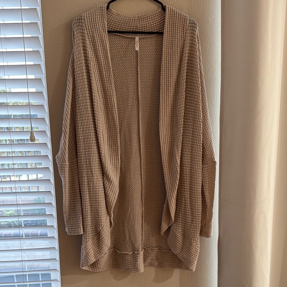 Cozy Beige Waffle Knit Women's Sweater